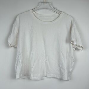 Lululemon White Short Sleeve Crew Neck Tee Size 6